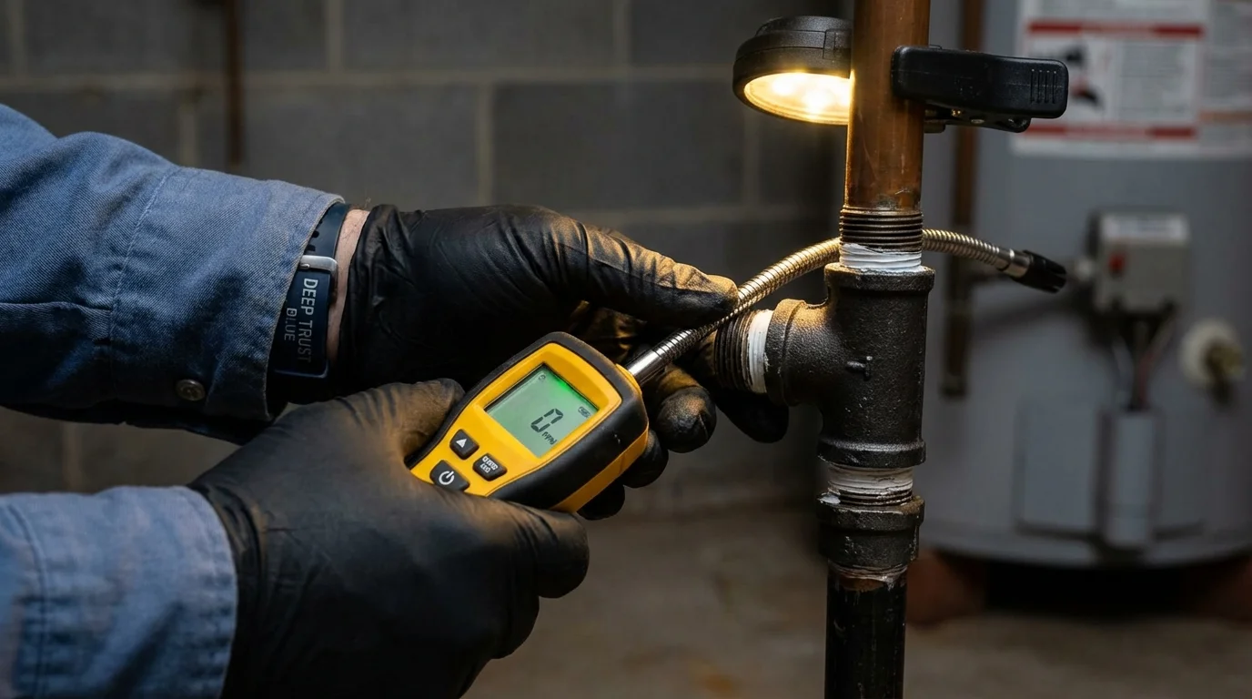 Gas leak detection with electronic sniffer by Johns Plumbing LLC in Republic